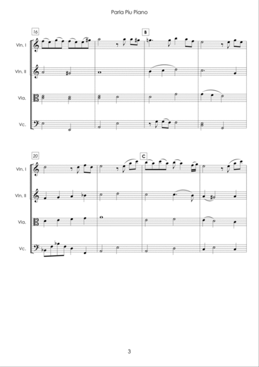 Parla Piu Piano String Quartet scores gallery preview page 3