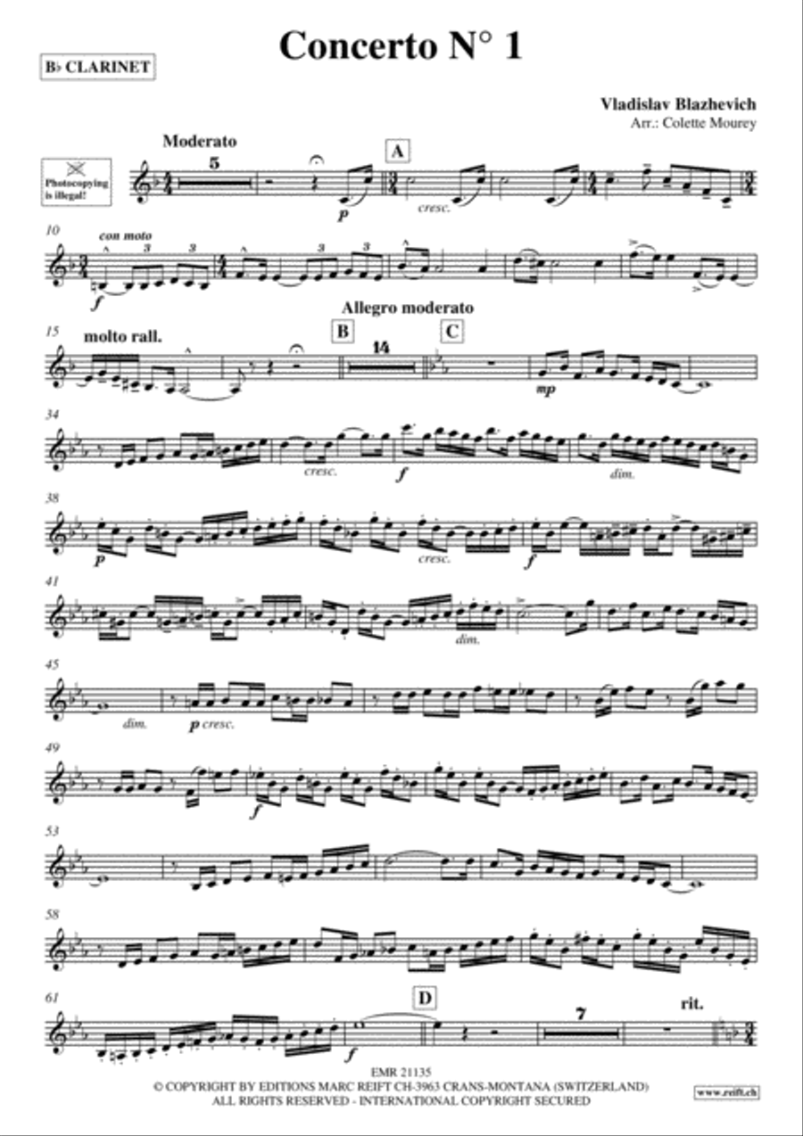 Concerto No. 1 Clarinet Solo scores gallery preview page 2