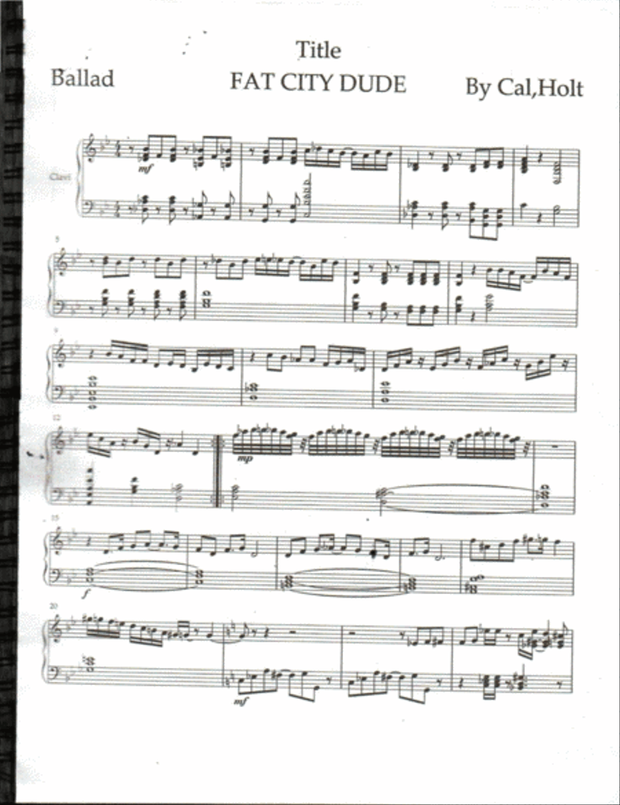 The fat city Dude Easy Piano scores gallery preview page 2