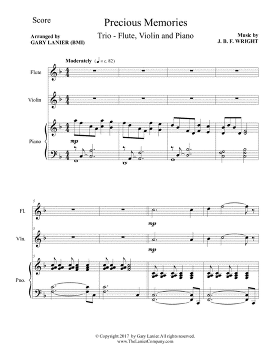 Precious Memories (Trio - Flute, Violin & Piano with Score/Part) image number null