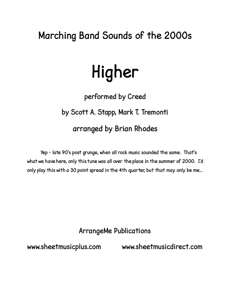Higher Higher Marching Band scores gallery preview page 1