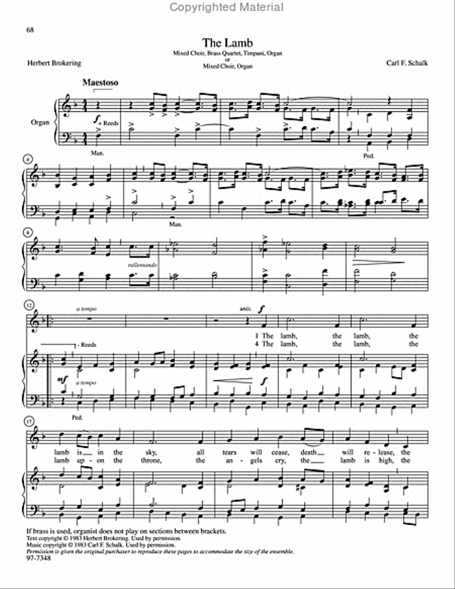 Alleluia to Jesus: The Choral Music of Carl F. Schalk 4-Part scores gallery preview page 17