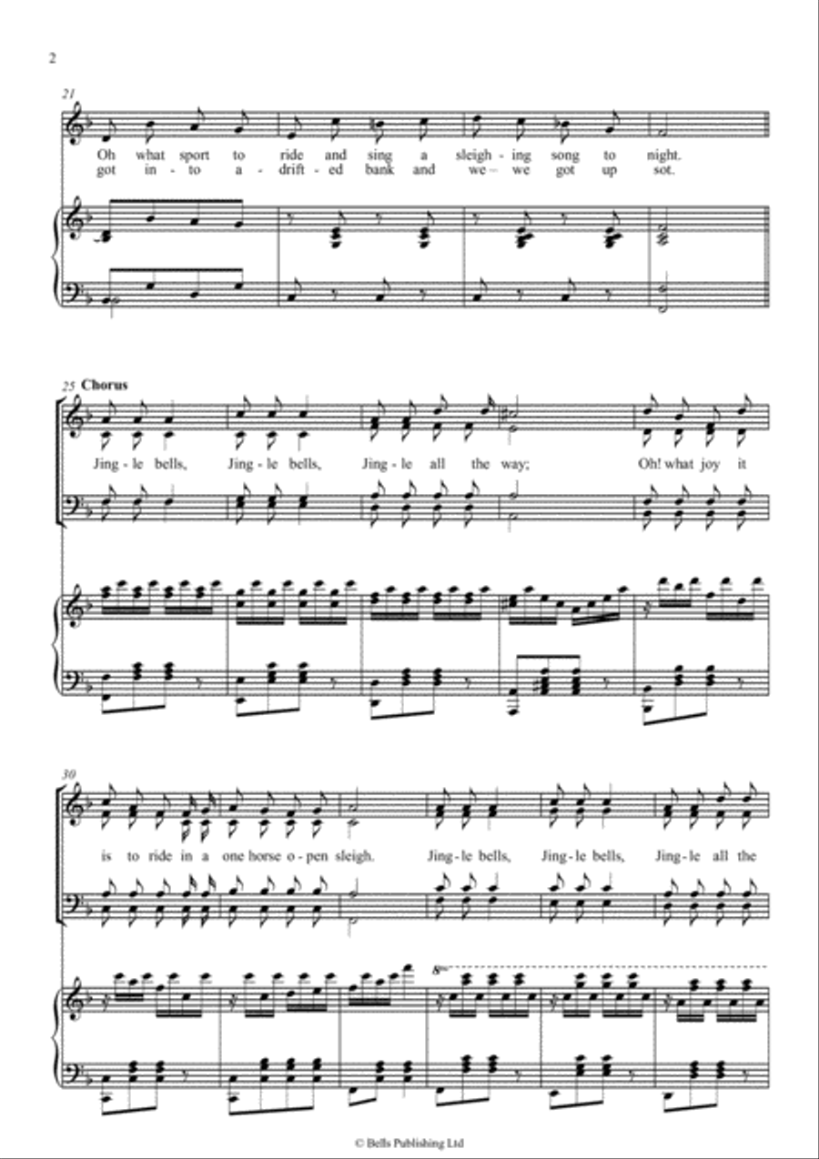 The One Horse Open Sleigh (F Major) 4-Part scores gallery preview page 2