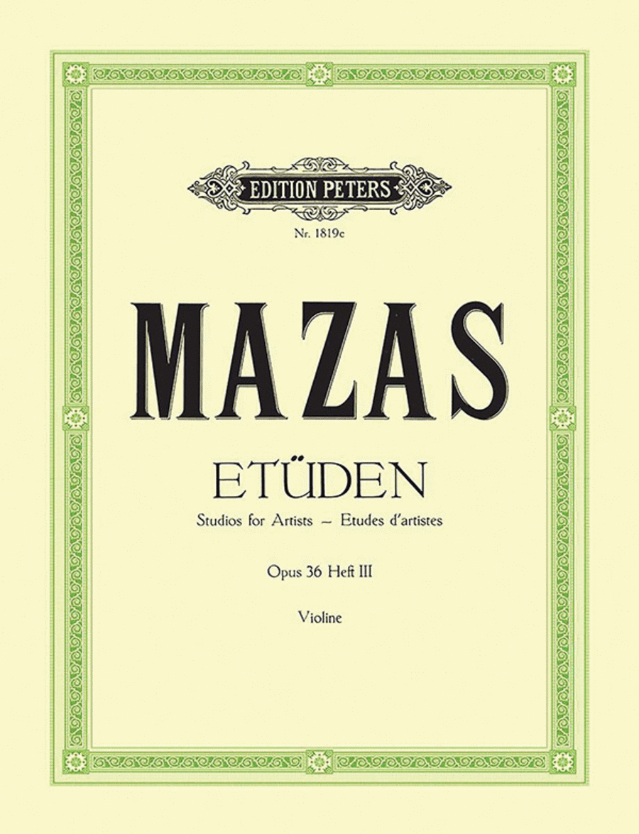 Studies Op. 36 for Violin -- Études d'artistes Violin Solo scores gallery preview page 1