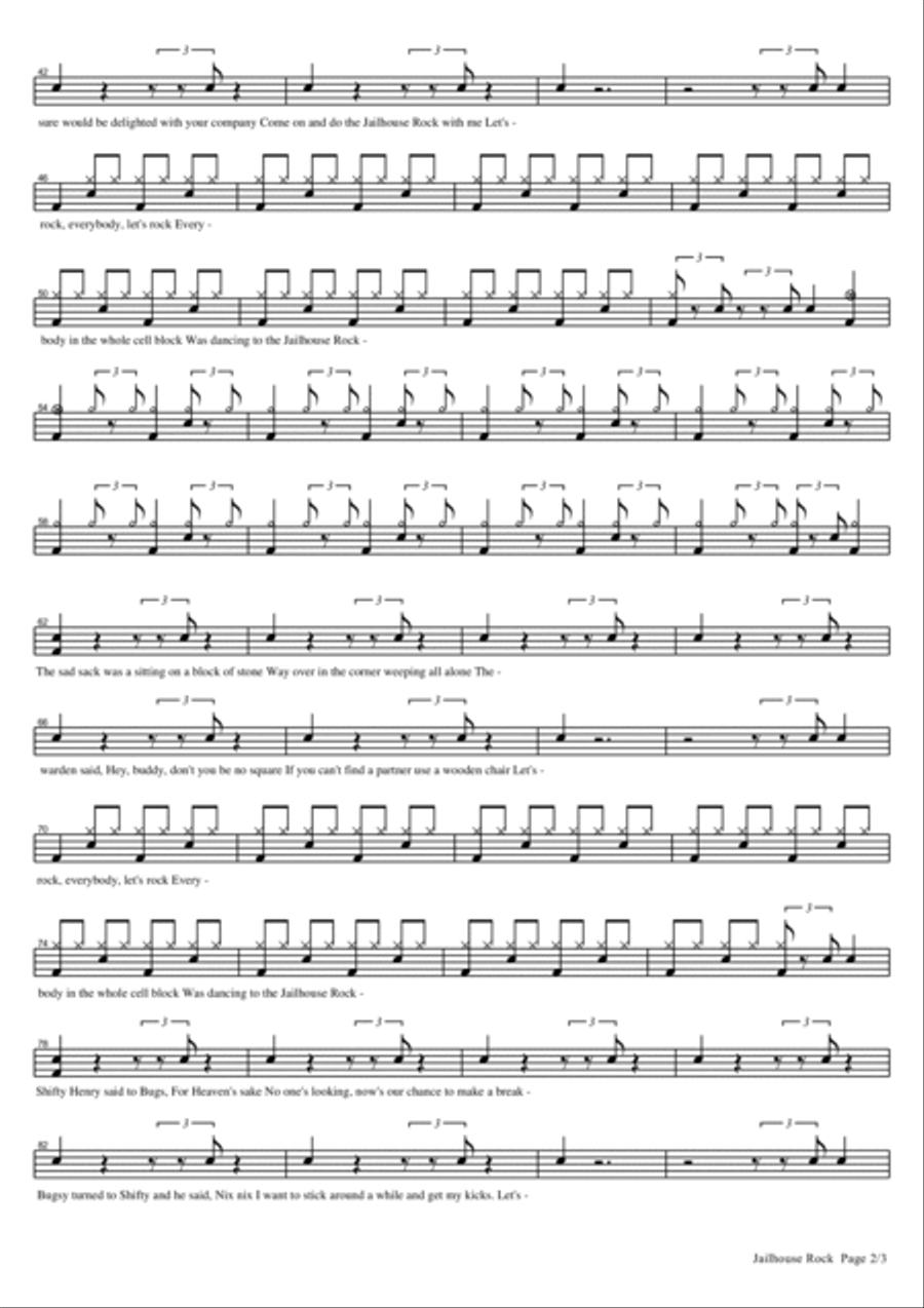 Jailhouse Rock Jailhouse Rock Drum Set scores gallery preview page 2