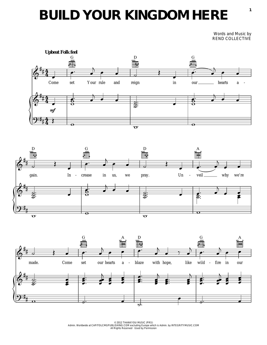 Build Your Kingdom Here Guitar scores gallery preview page 1