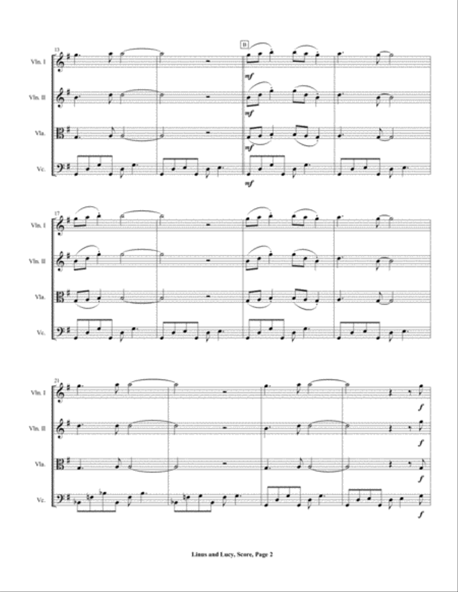 Linus And Lucy String Quartet scores gallery preview page 5