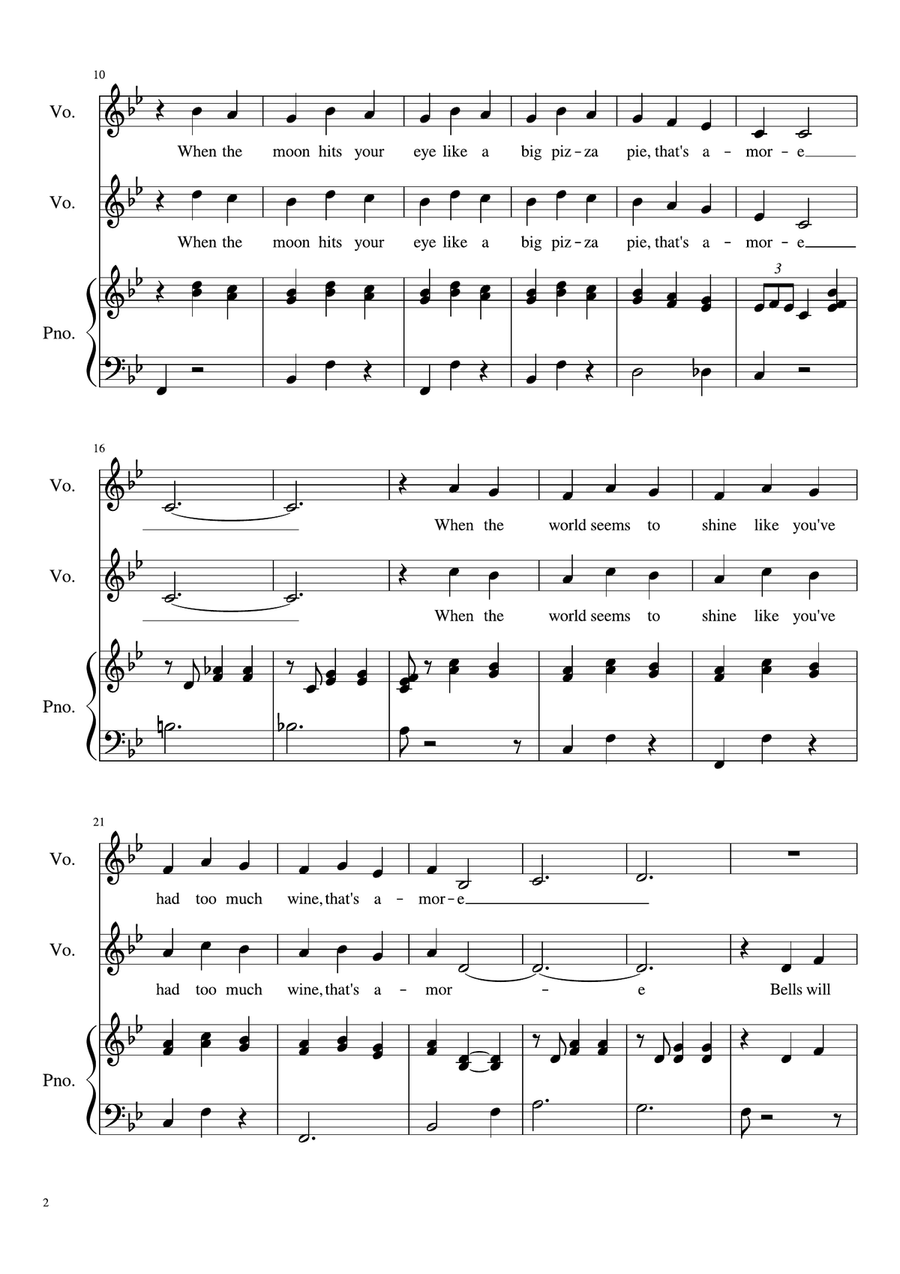 That's Amore (That's Love) Vocal Duet scores gallery preview page 2