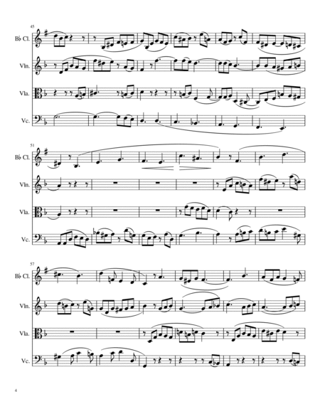 FOUR FUGUES, opus 72 for Bb Clarinet and String Trio image number null