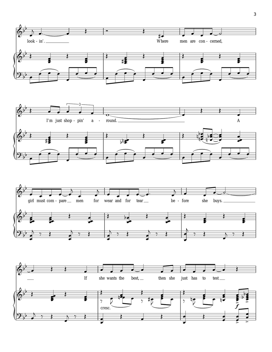 Shopping Around Piano, Vocal scores gallery preview page 3