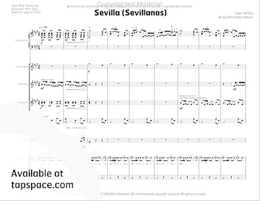 Sevilla (Sevillanas) Percussion Ensemble scores gallery preview page 6