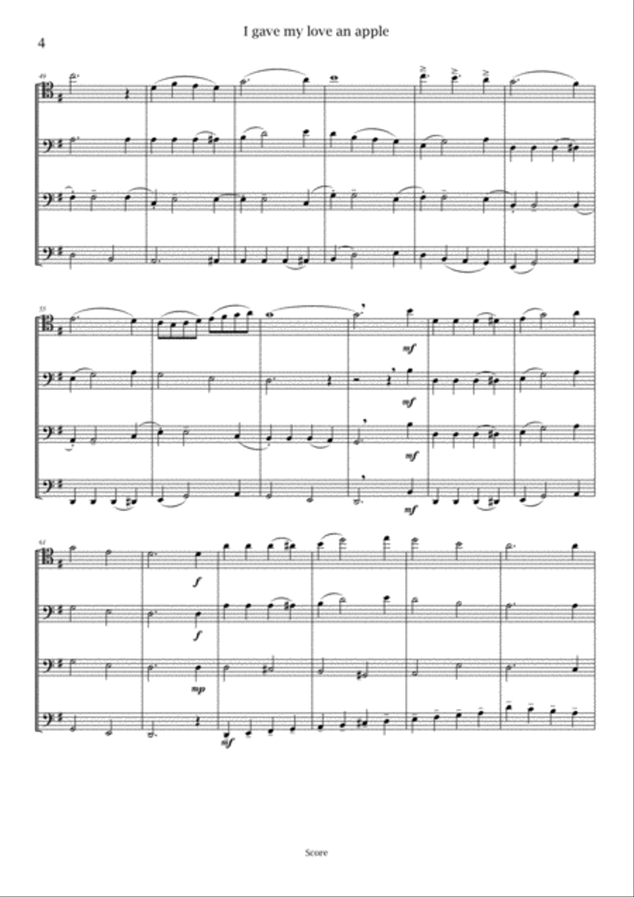 I Gave My Love an Apple Small Ensemble scores gallery preview page 4