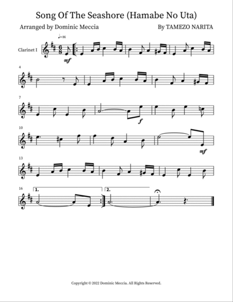 Song Of The Seashore (Hamabe No Uta) Small Ensemble scores gallery preview page 3