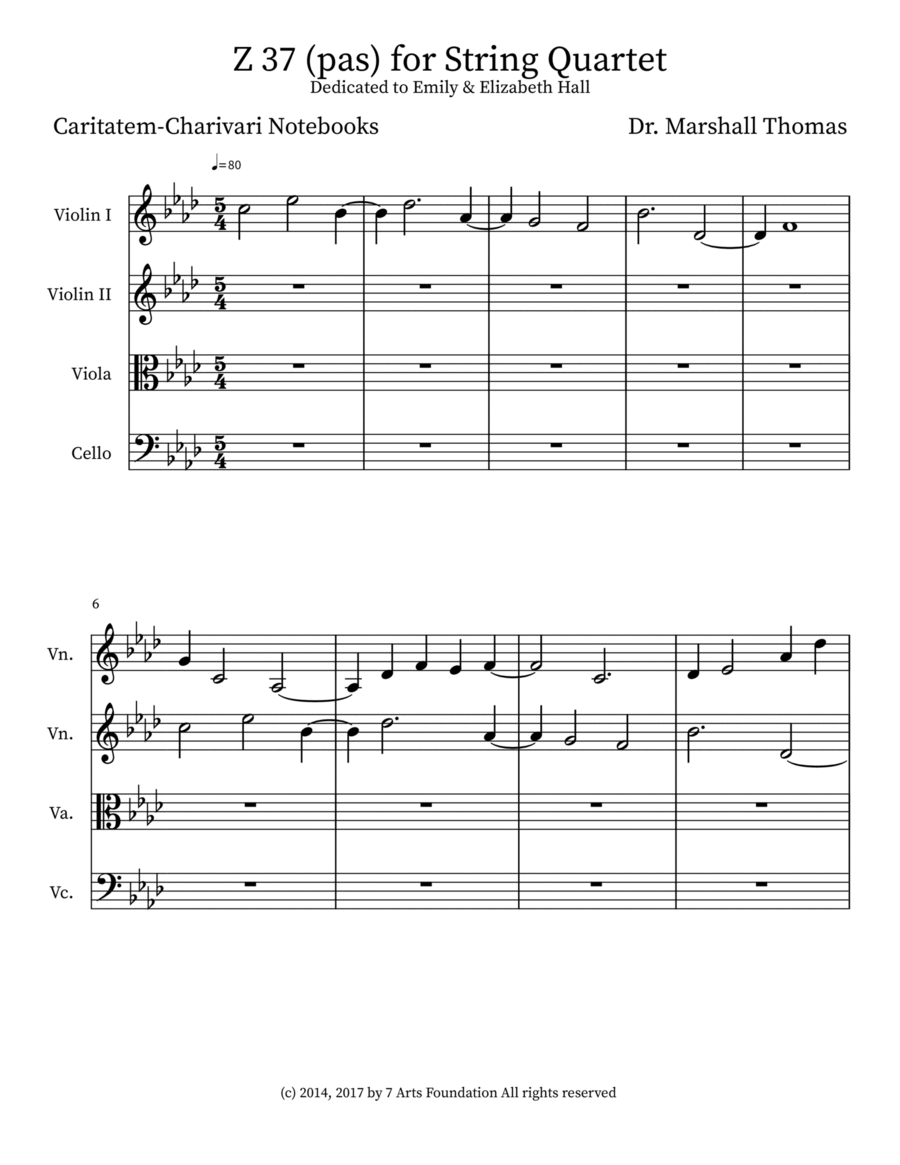 Z 37 (pas) for String Quartet
