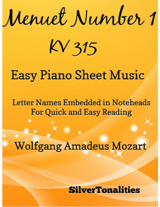 Menuet Number 1 Kv 315 Easiest Piano Sheet Music