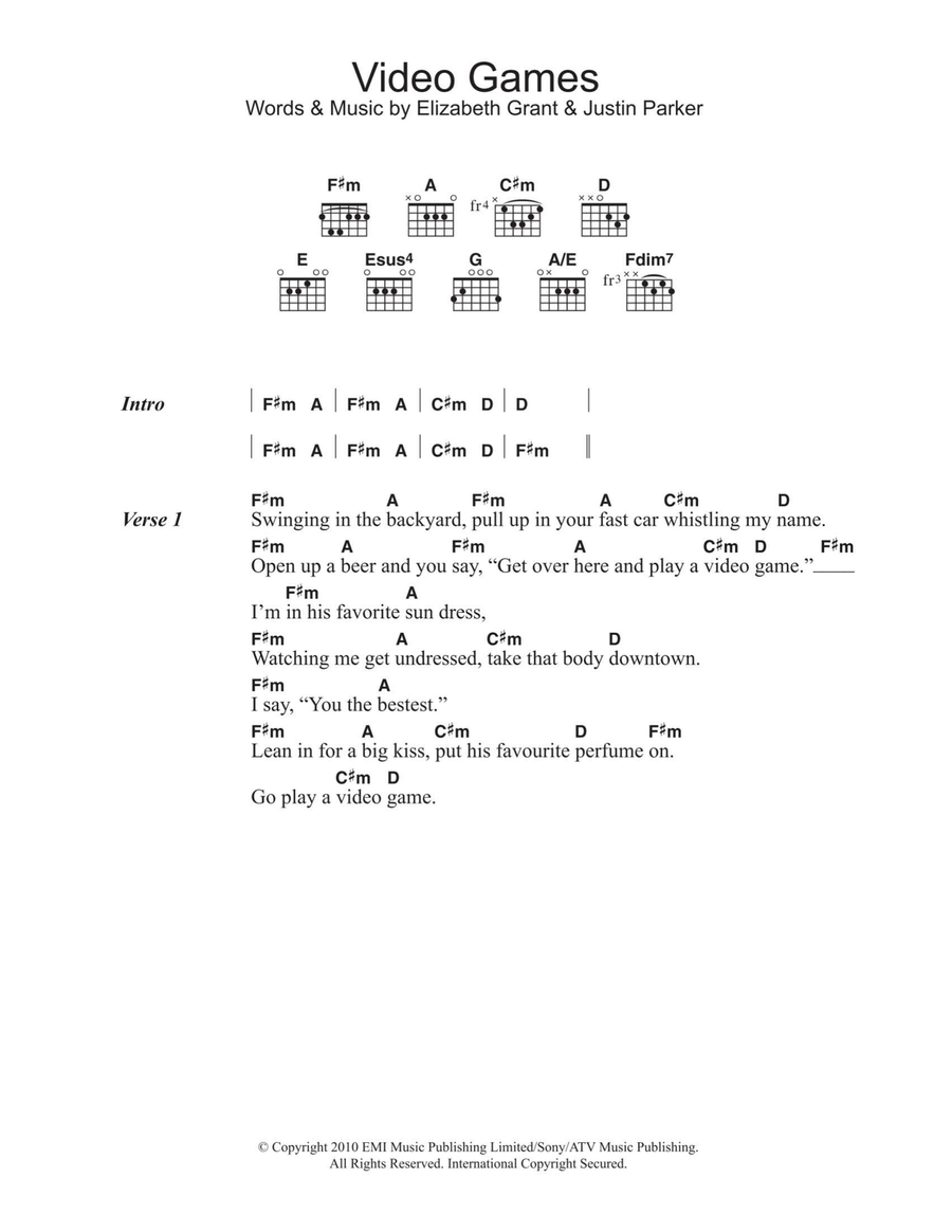 Video Games Acoustic Guitar scores gallery preview page 1