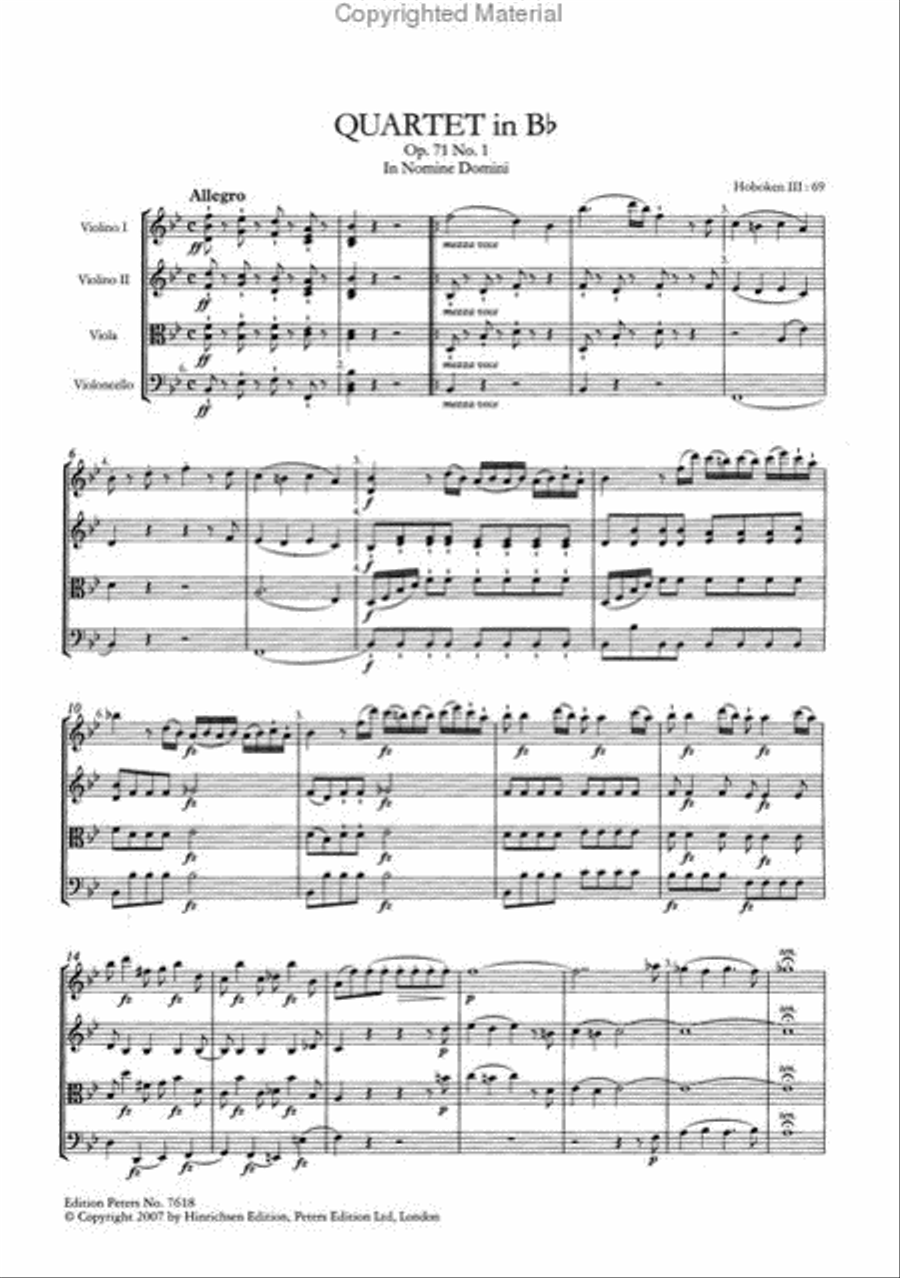 6 String Quartets Opp. 71 and 74 String Quartet scores gallery preview page 3