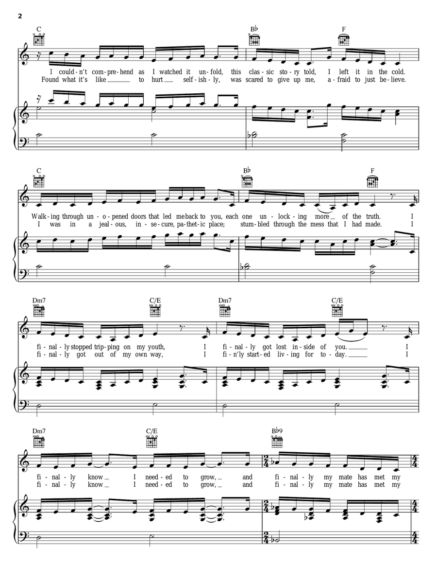 Finally Piano, Vocal, Guitar scores gallery preview page 2