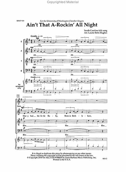 Ain't that A-Rockin' All Night - SATB Octavo image number null