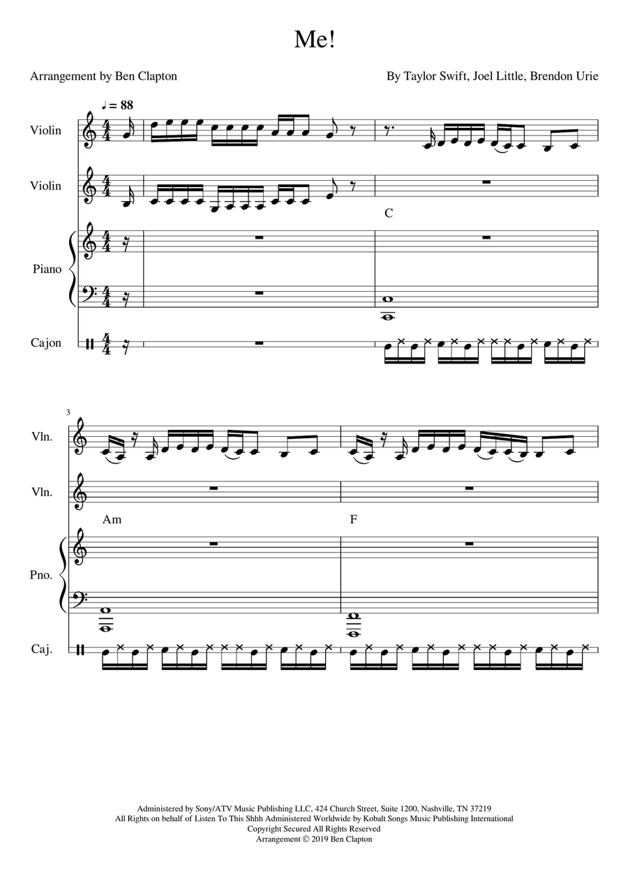 Me! String Duet scores gallery preview page 1