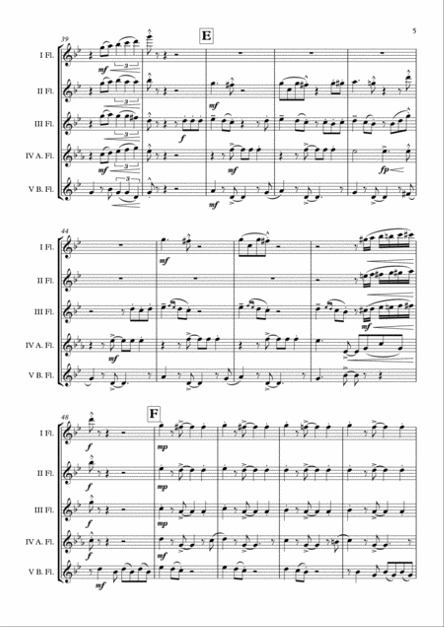 Sway (Quien Sera) Flute Choir scores gallery preview page 6