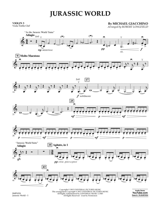 Jurassic World - Violin 3 (Viola Treble Clef)