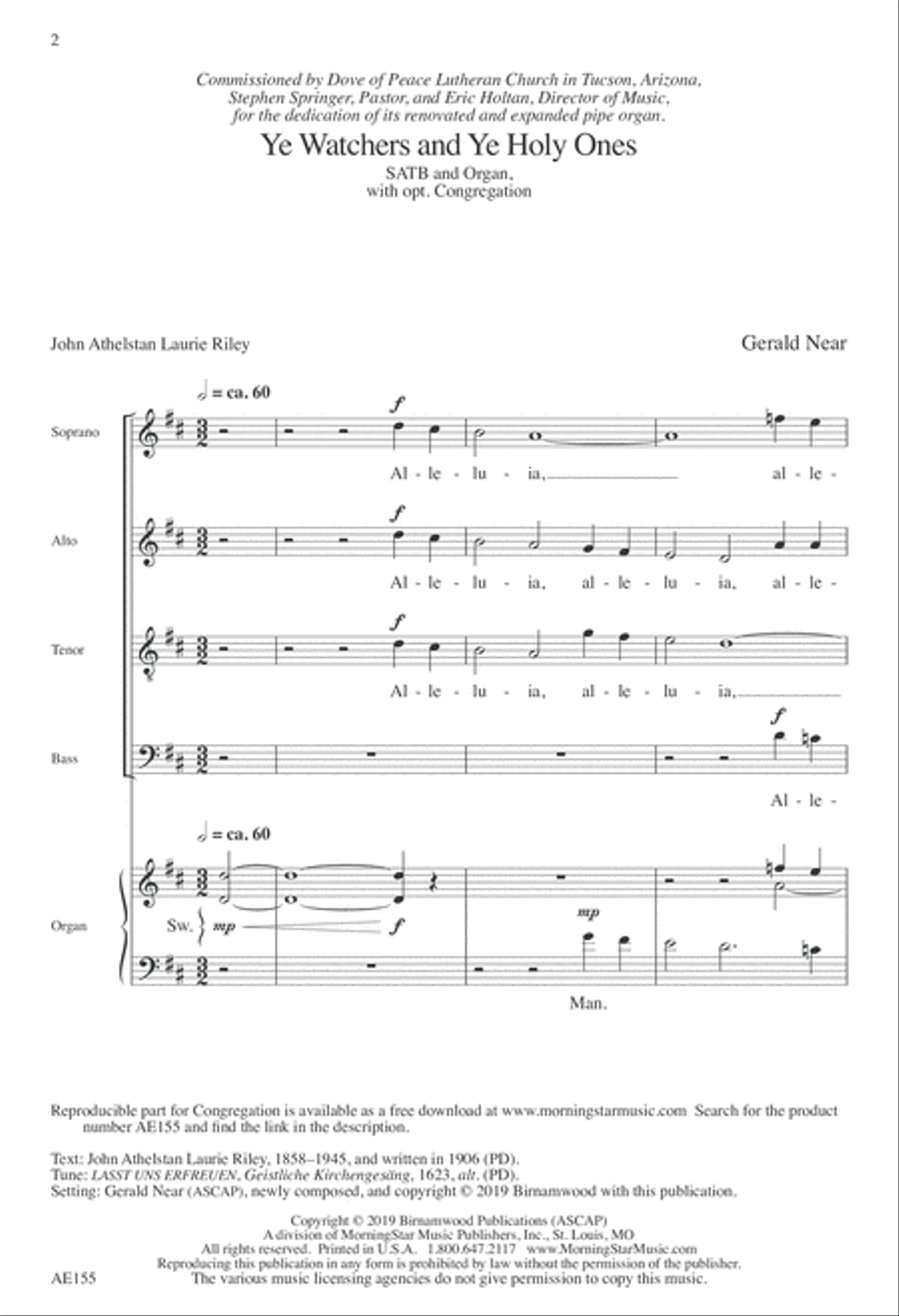 Ye Watchers and Ye Holy Ones 4-Part scores gallery preview page 1