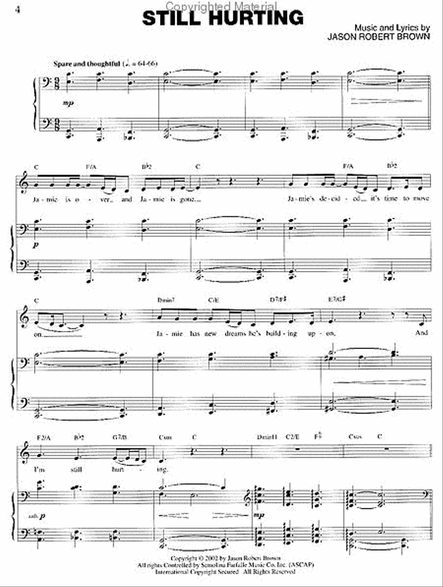 The Last Five Years Piano, Vocal, Guitar scores gallery preview page 2