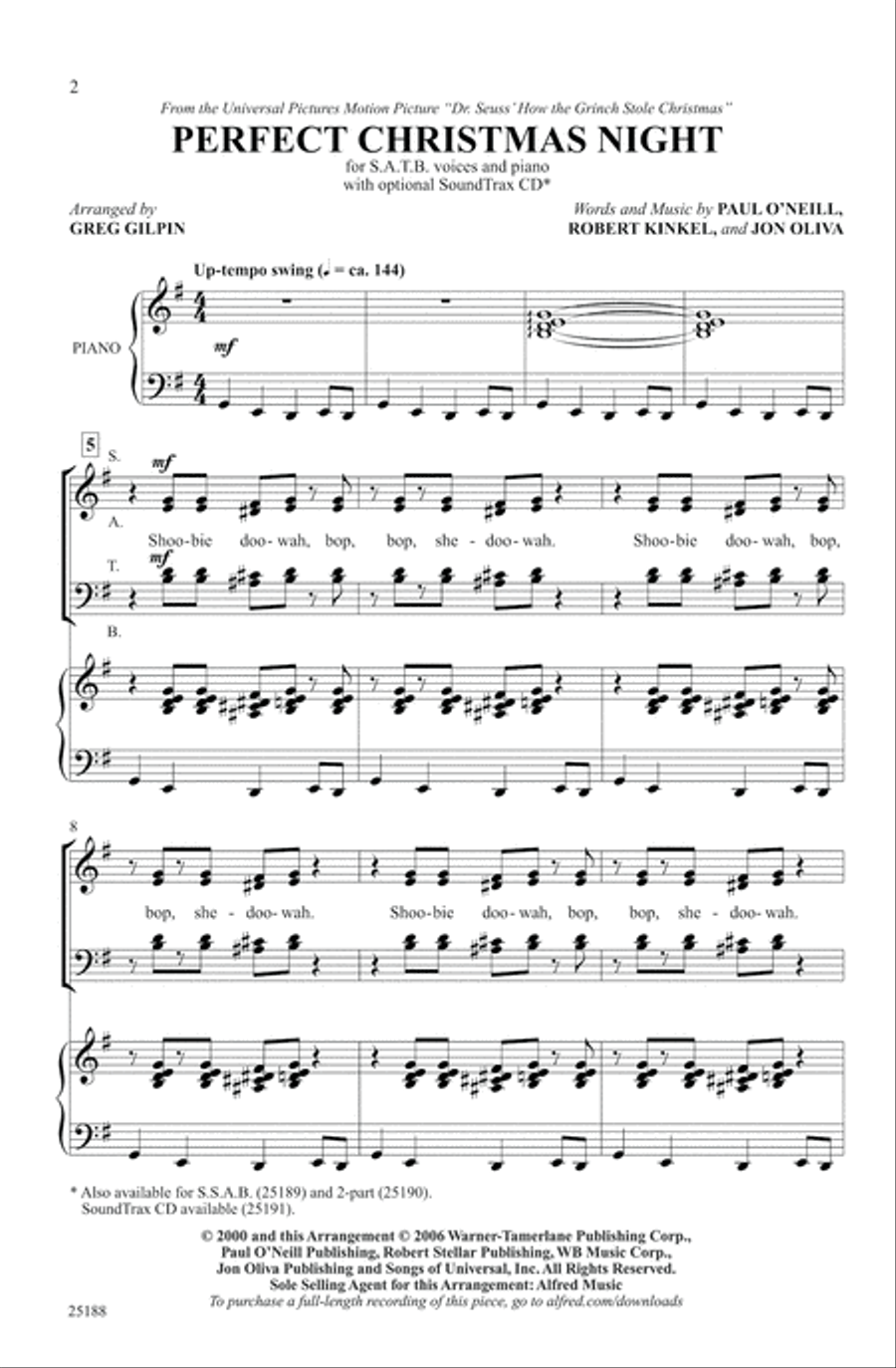 Perfect Christmas Night (from Dr. Seuss! How the Grinch Stole Christmas) 4-Part scores gallery preview page 13