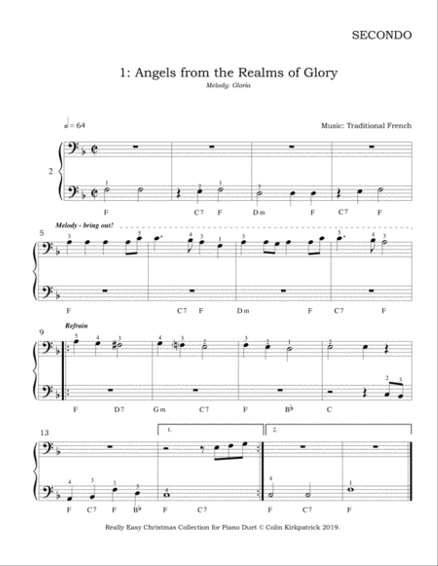 Really Easy Christmas Collection (20 carols and hymns for piano duet) Easy Piano scores gallery preview page 5