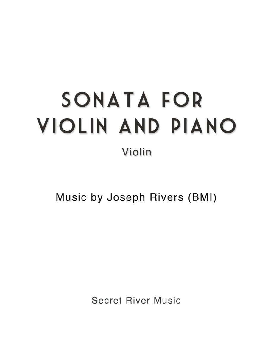 Sonata for Violin and Piano - Violin Part Violin scores gallery preview page 1