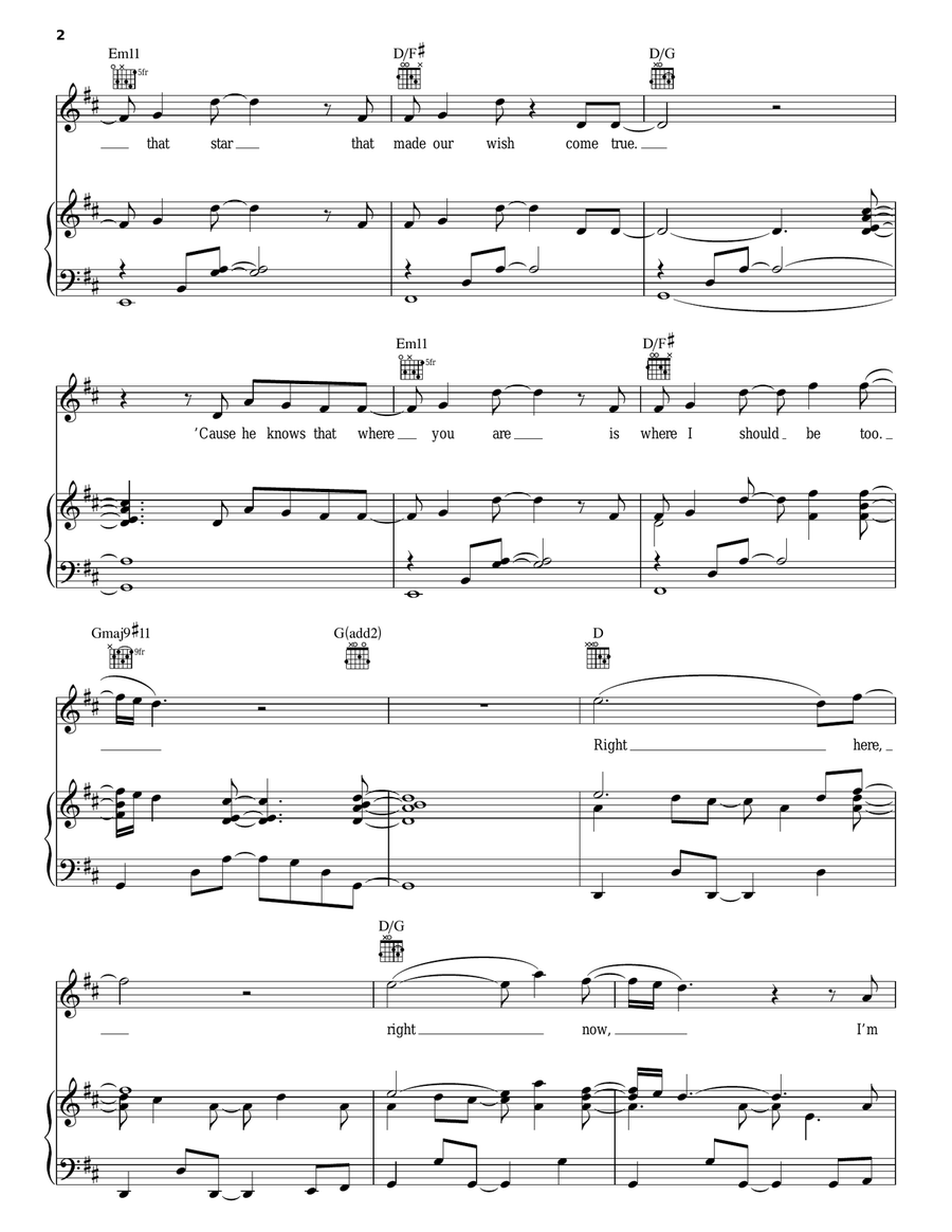 Right Here Right Now Right Here Right Now Piano, Vocal, Guitar scores gallery preview page 2