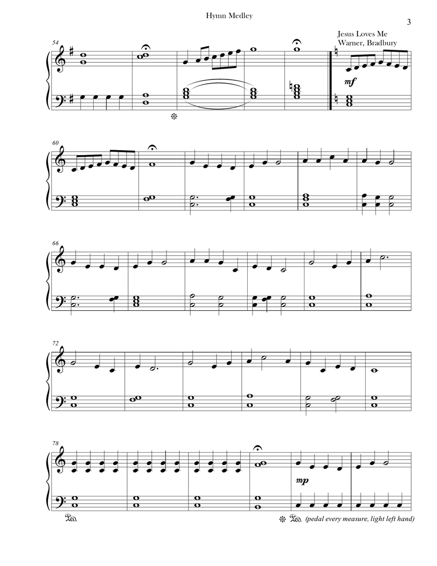 Hymn Medley (Easy Piano, Collection) Easy Piano scores gallery preview page 3