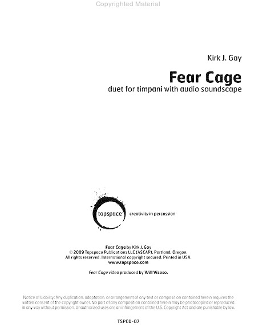 Fear Cage Fear Cage Percussion scores gallery preview page 2