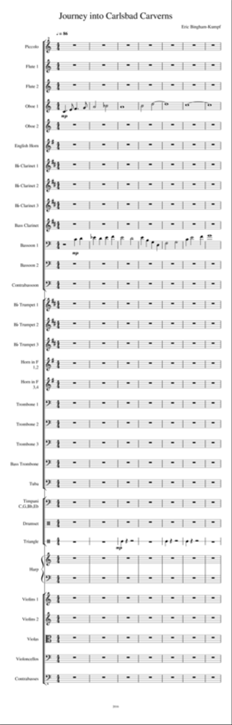 Journey into Carlsbad Caverns Full Orchestra scores gallery preview page 1