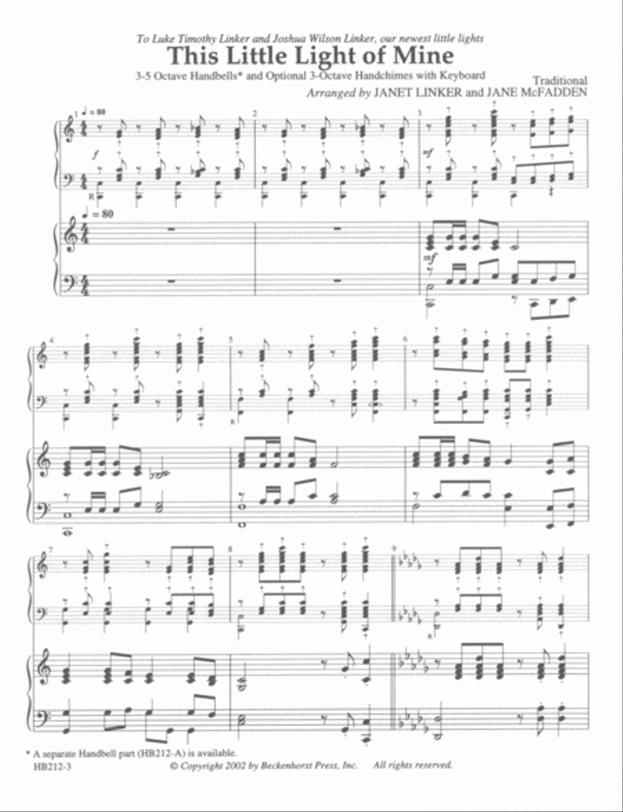 This Little Light of Mine - full score Handbell Choir scores gallery preview page 2