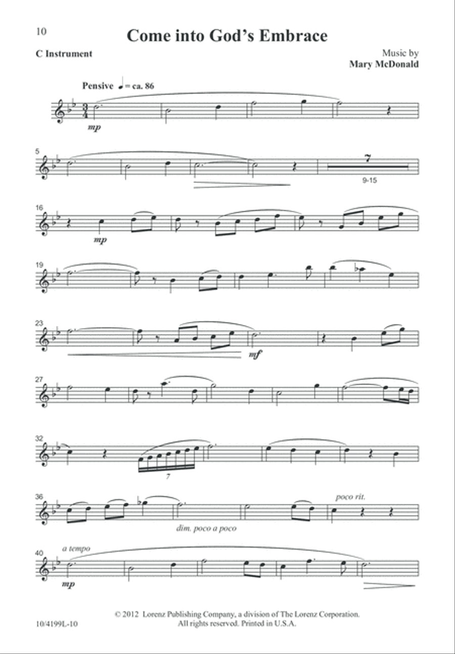 Come into God's Embrace 4-Part scores gallery preview page 10
