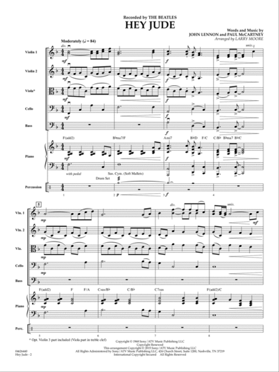 Hey Jude - Conductor Score (Full Score) String Orchestra scores gallery preview page 2