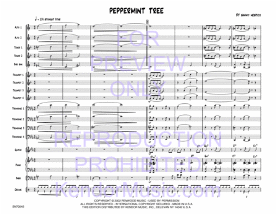Peppermint Tree (Full Score) Jazz Ensemble scores gallery preview page 2