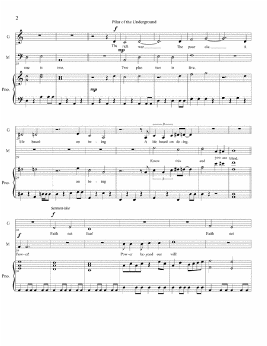 Pilar of the Underground for Voice and Piano from Libertaria Opera Piano Accompaniment scores gallery preview page 2