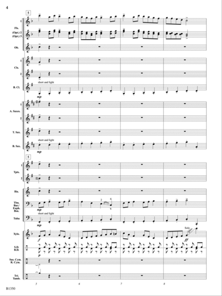 Flutopia (Fantasia for Flutes): Score Concert Band scores gallery preview page 4