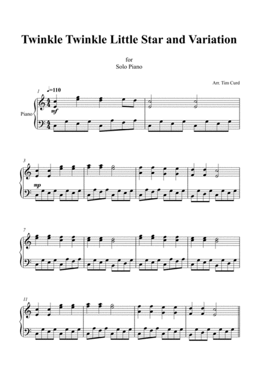 Twinkle Twinkle Little Star and Variation for Piano image number null