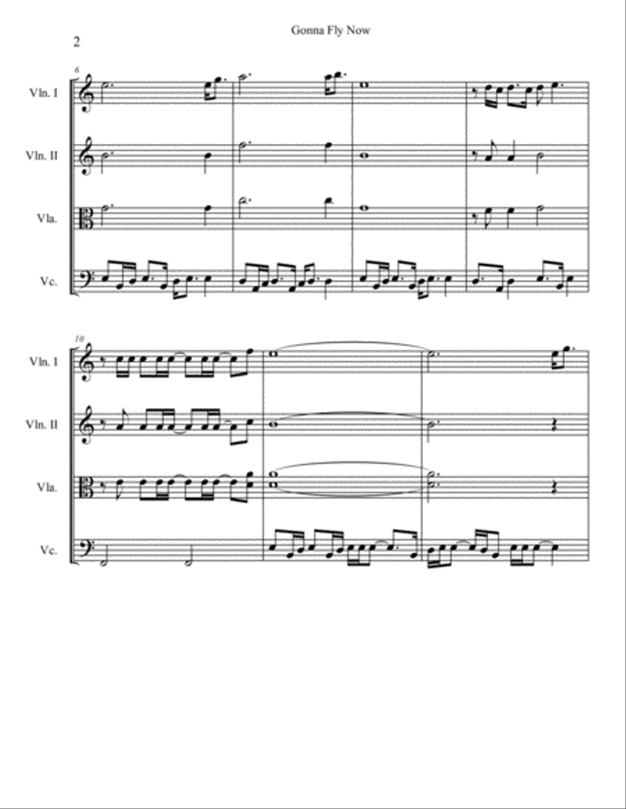 Gonna Fly Now Gonna Fly Now String Quartet scores gallery preview page 2