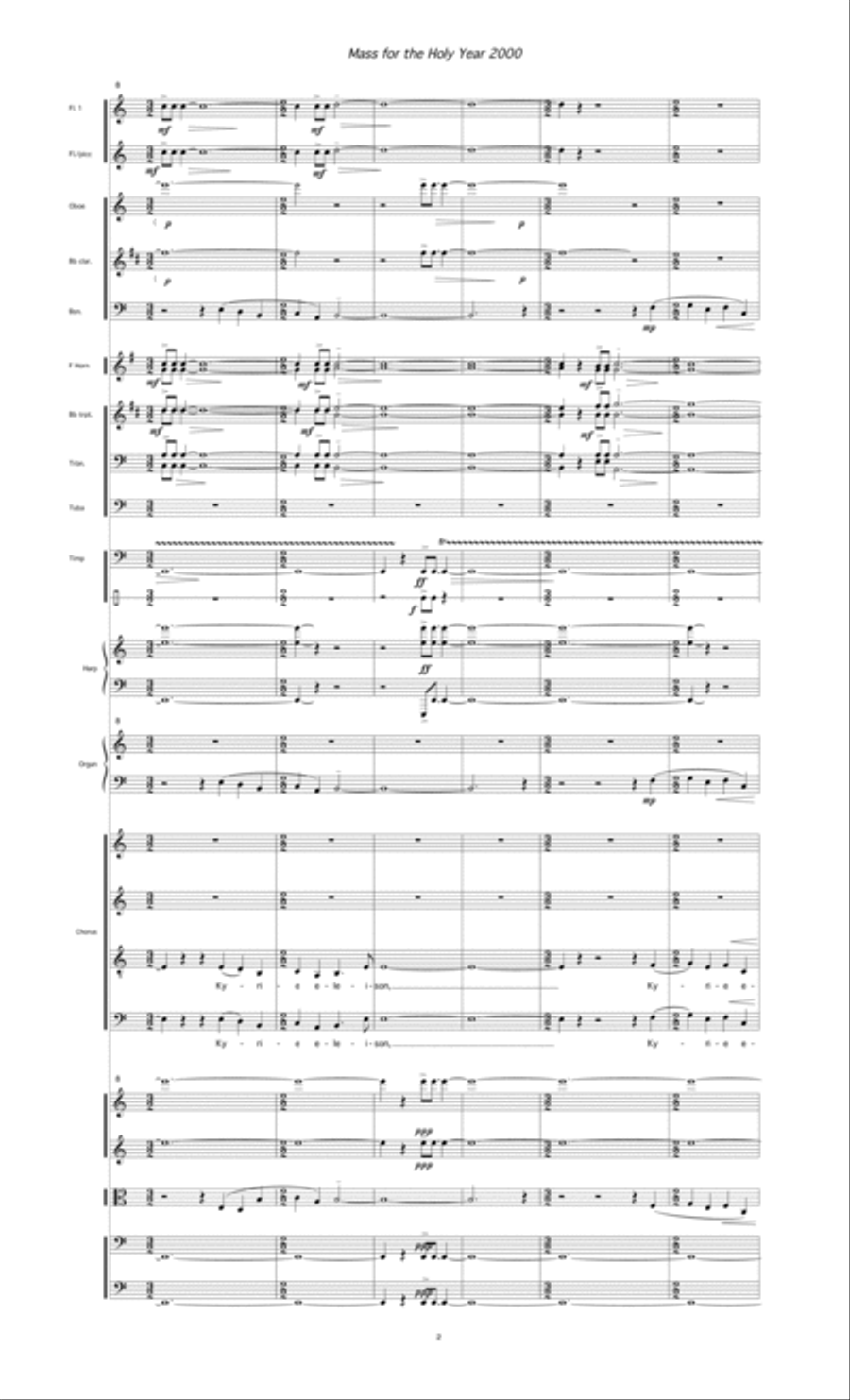 Mass for the Holy Year 2000, pt. 1 (2000) for SATB soloists, chorus and orchestra image number null