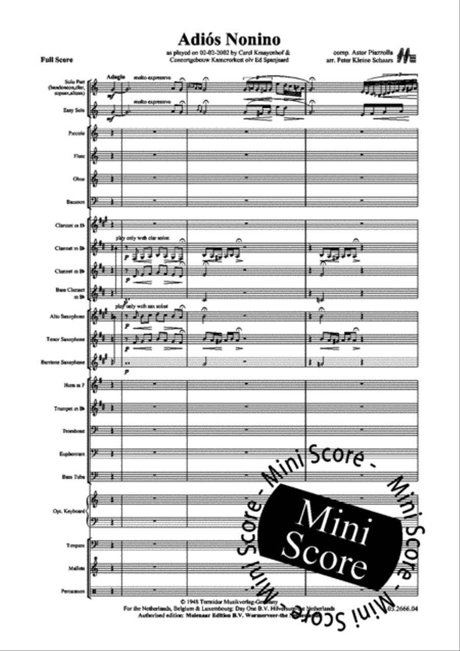 Adios Nonino Concert Band scores gallery preview page 5