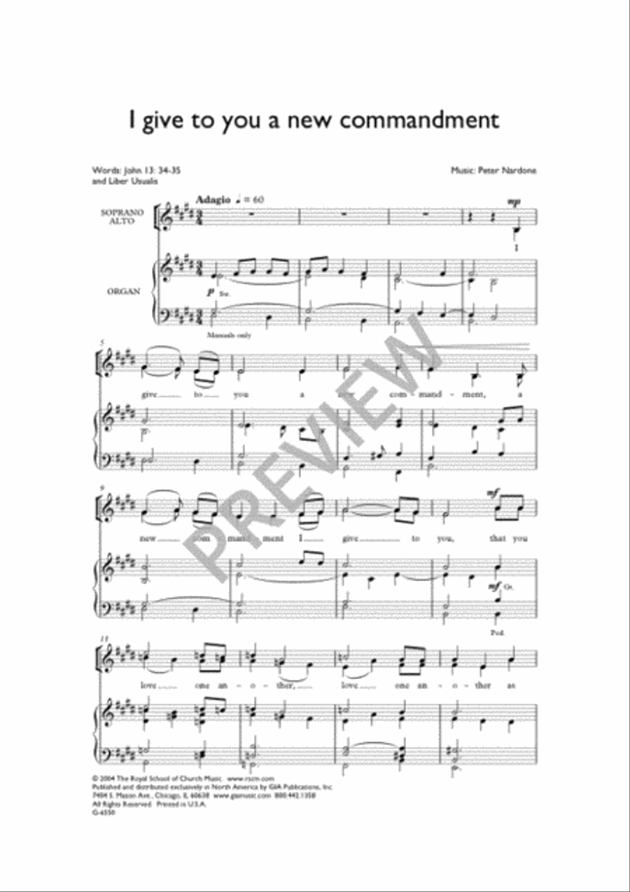 I Give to You a New Commandment 4-Part scores gallery preview page 3