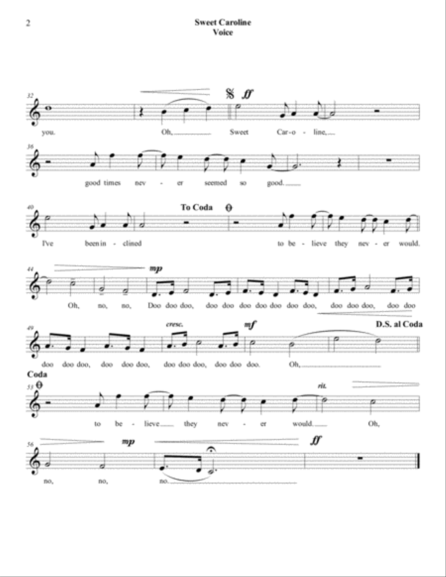 Sweet Caroline Large Ensemble scores gallery preview page 6
