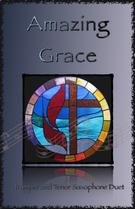 Book cover for Amazing Grace, Gospel style for Trumpet and Tenor Saxophone Duet