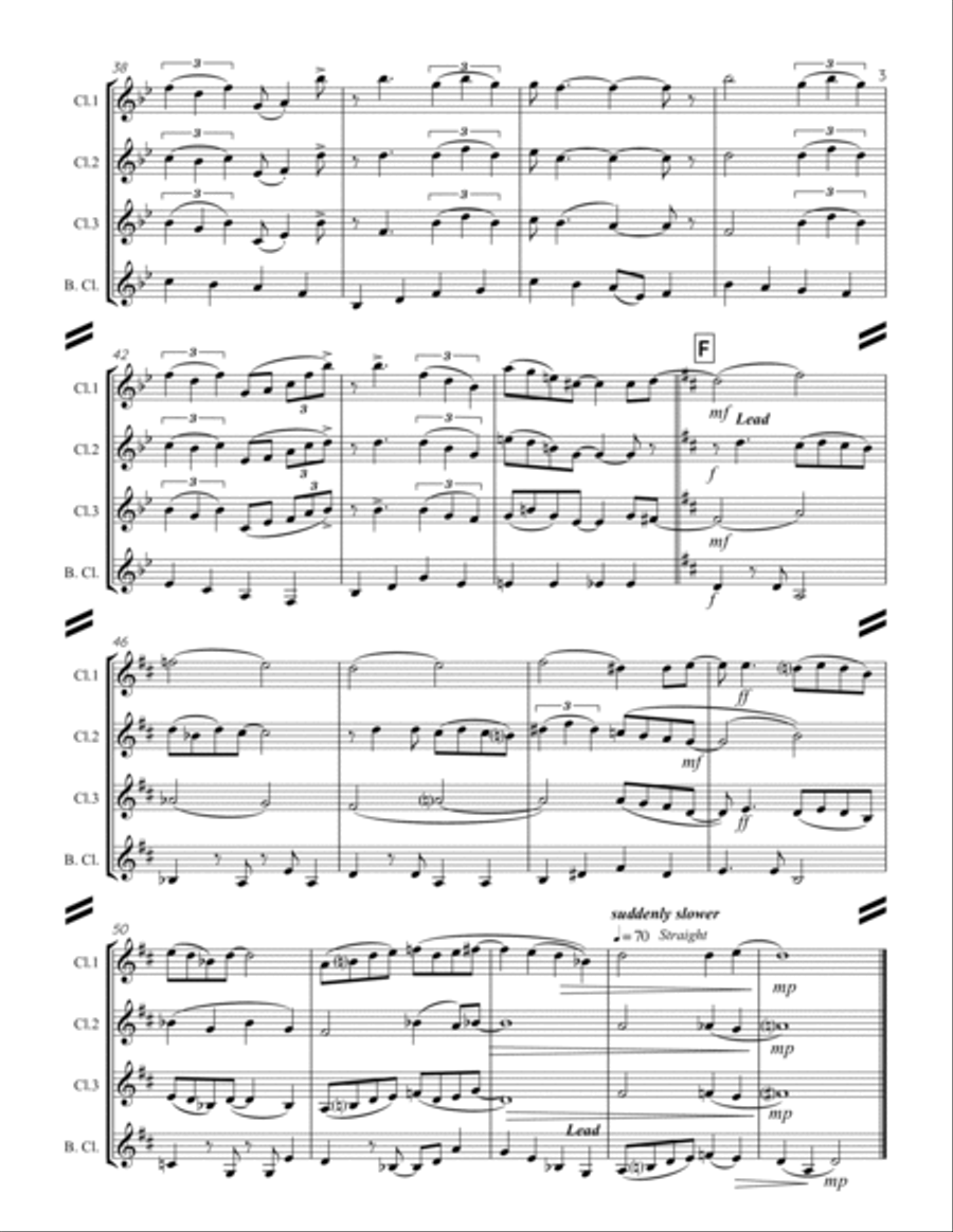 Dream A Little Dream Of Me Clarinet Quartet scores gallery preview page 4