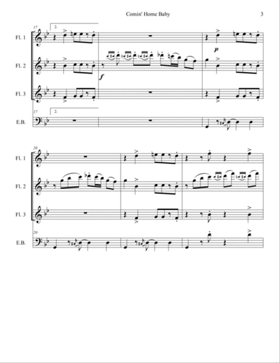 Comin' Home Baby Small Ensemble scores gallery preview page 3